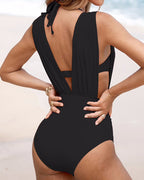 Luxury Shaping | Women's V-Neck One Piece Swimsuit with Tummy Control | Elegant Design for Confidence 3