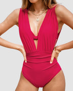 Luxury Shaping | Women's V-Neck One Piece Swimsuit with Tummy Control | Elegant Design for Confidence 5
