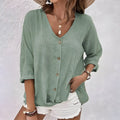 Marcia Collection | White Blouse for Women with Relaxed Fit & Soft V-Neckline | Stylish Summer Top for Everyday Wear 0