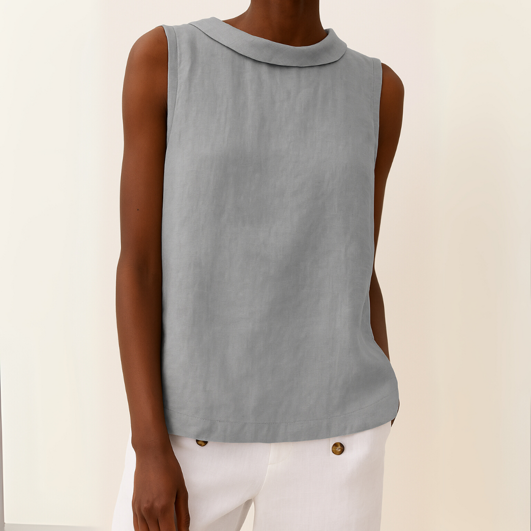 Maria Collection | Women's Tank Top with Flattering Rolled Collar | Effortless Summer Style 0