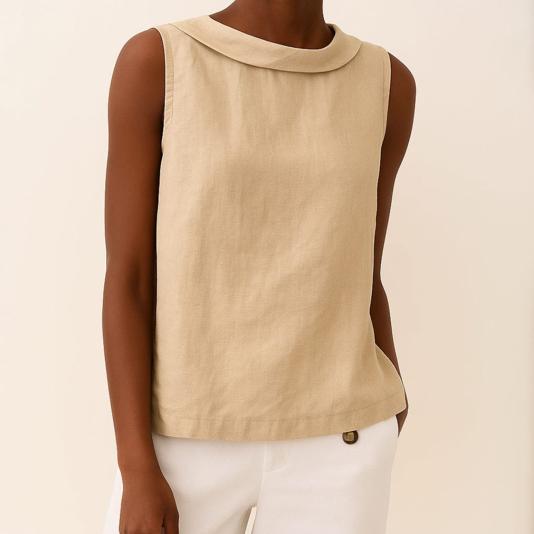 Maria Collection | Women's Tank Top with Flattering Rolled Collar | Effortless Summer Style 2