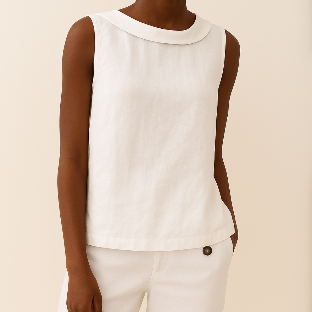 Maria Collection | Women's Tank Top with Flattering Rolled Collar | Effortless Summer Style 5