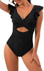 Maxine Collection | Black One Piece Swimsuit with Tummy Control | Elegant Criss-Cross Design for Enhanced Curves 7