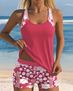 Melanie Collection | Floral Tankini Swimsuit with Adjustable Straps | Comfortable Fit for Poolside Relaxation 0