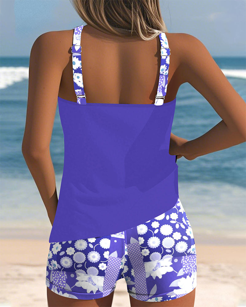 Melanie Collection | Floral Tankini Swimsuit with Adjustable Straps | Comfortable Fit for Poolside Relaxation 3
