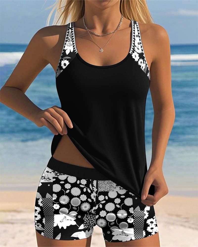 Melanie Collection | Floral Tankini Swimsuit with Adjustable Straps | Comfortable Fit for Poolside Relaxation 4