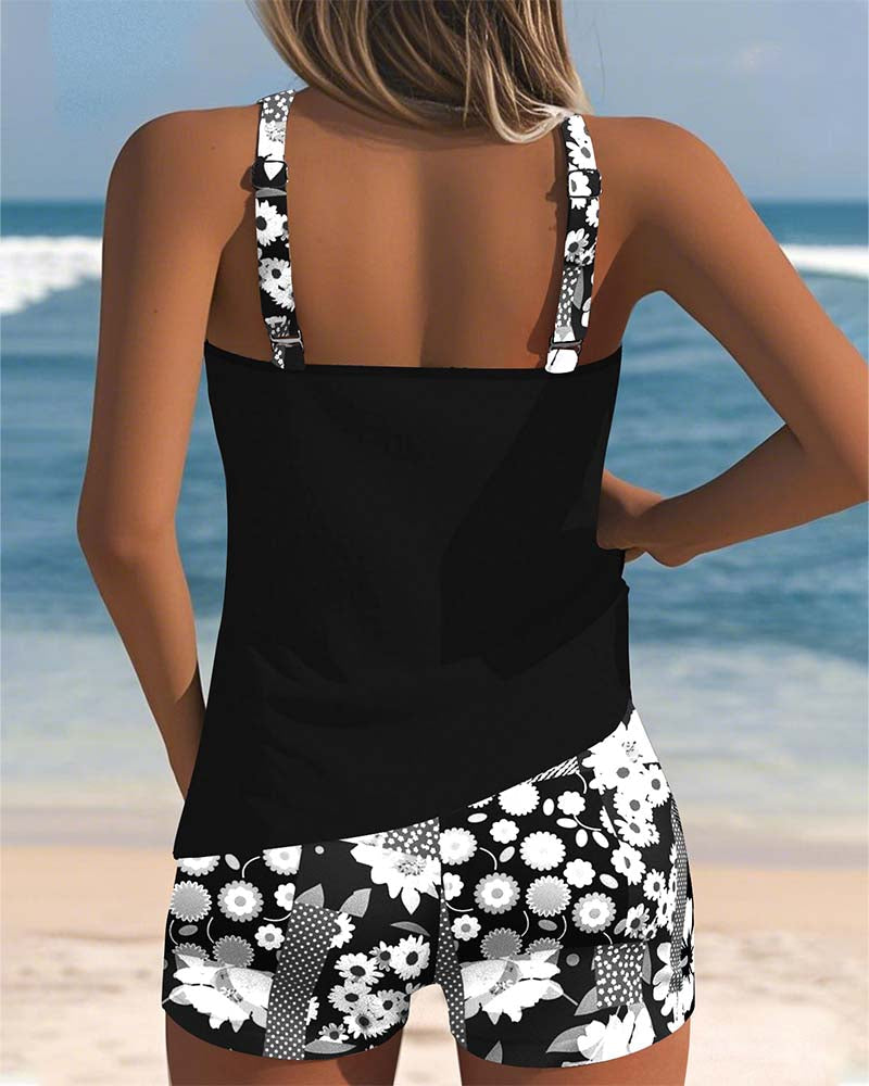Melanie Collection | Floral Tankini Swimsuit with Adjustable Straps | Comfortable Fit for Poolside Relaxation 5