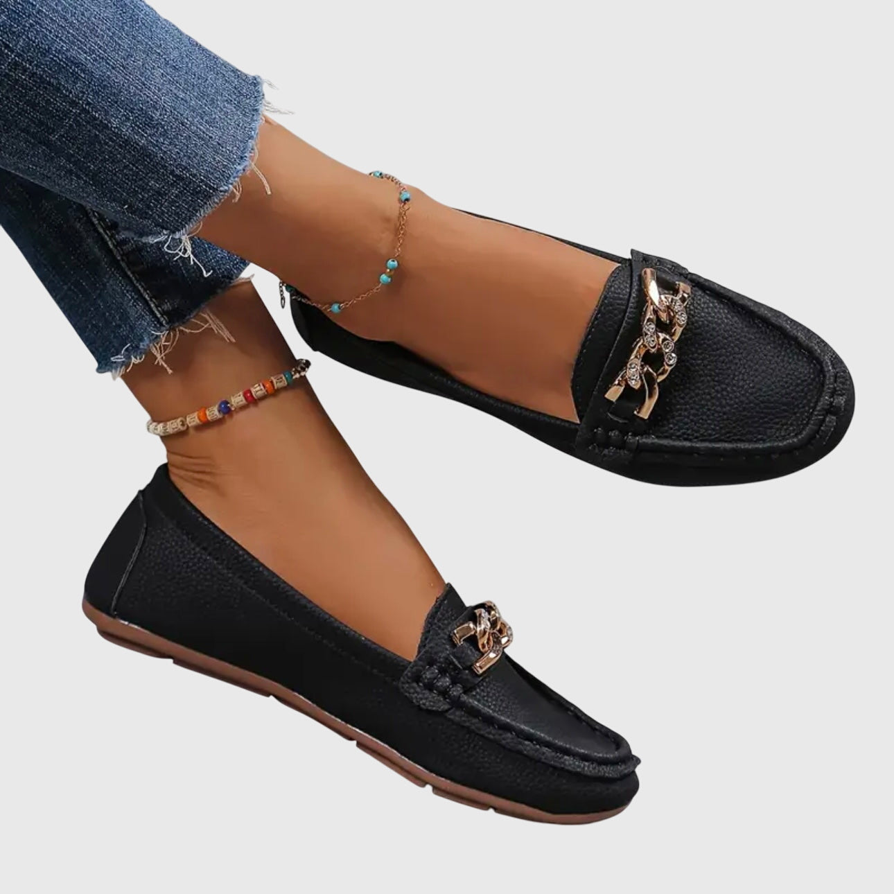 Melissa Collection | Black Loafers for Women with Cushioned Insole | Stylish Comfort for All-Day Wear 1