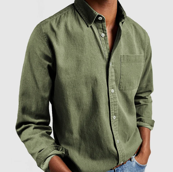Men's Cotton Classic Shirt with Chest Pocket | Timeless Style for Casual and Smart Looks 2