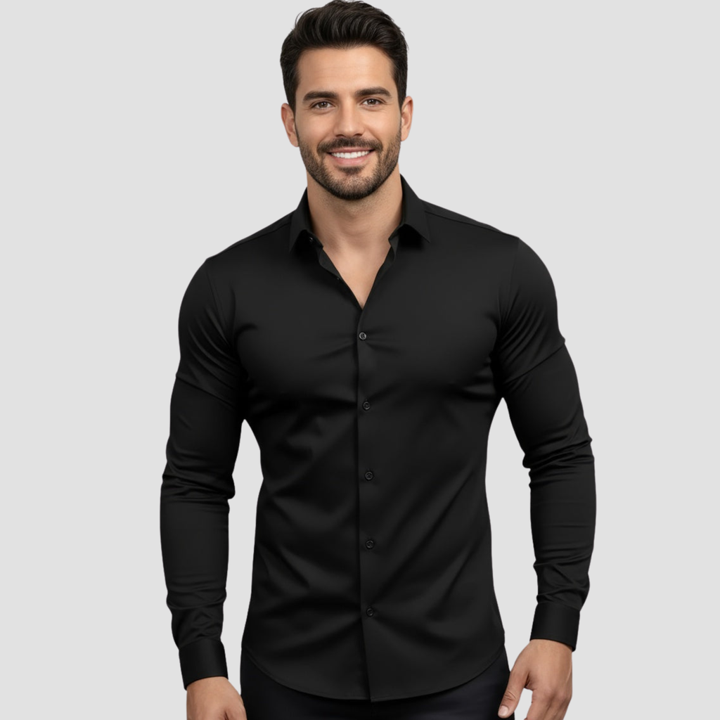 Men's Stretch Non-Iron Dress Shirt in Modern Fit for Comfort and Style 0