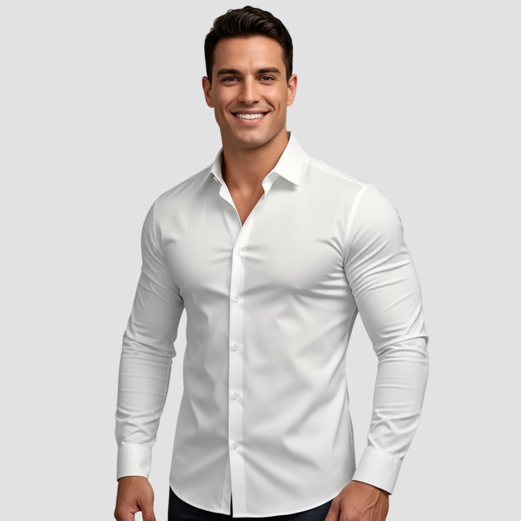 Men's Stretch Non-Iron Dress Shirt in Modern Fit for Comfort and Style 2
