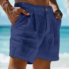 Men's Summer Linen Shorts with Button Closure and Side Pockets 5