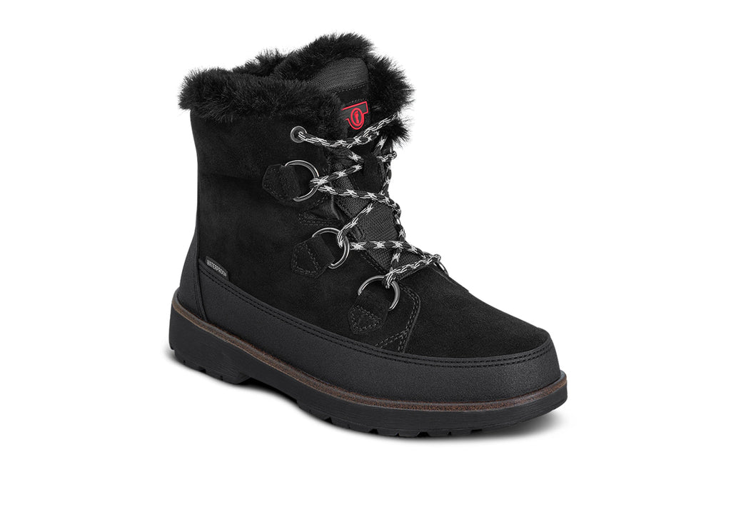 Men's Waterproof Black Suede Winter Boots with Warm Lining and Non-Slip Sole 0