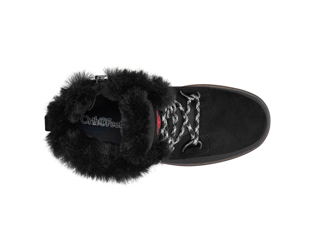 Men's Waterproof Black Suede Winter Boots with Warm Lining and Non-Slip Sole 3