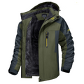 Men's Waterproof Winter Jacket with Fleece Lining and Adjustable Hood 0