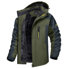 Men's Waterproof Winter Jacket with Fleece Lining and Adjustable Hood 0
