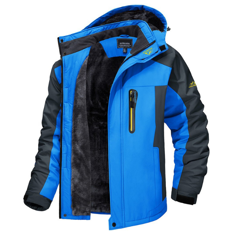Men's Waterproof Winter Jacket with Fleece Lining and Adjustable Hood 2