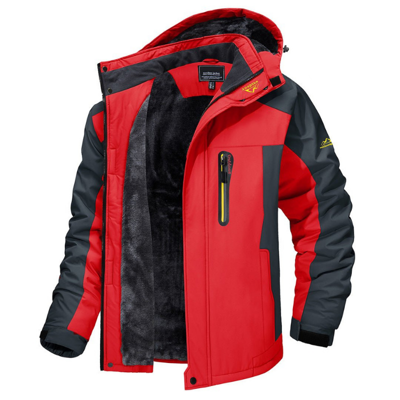 Men's Waterproof Winter Jacket with Fleece Lining and Adjustable Hood 3