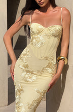 Nefertiti Collection | Floral Maxi Dress with Underwired Cups | Elegant Fit for Special Occasions