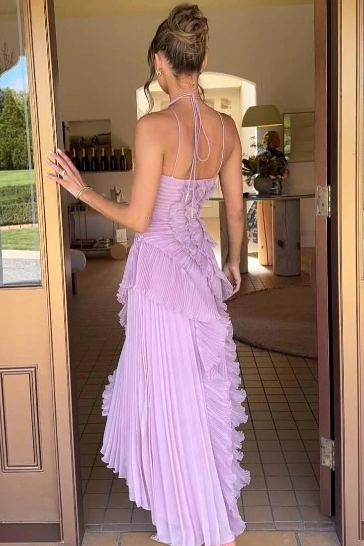 Ocean Dream | Floral Maxi Dress with Tie-Back Neckline & Ruffled Details | Flattering Silhouette for Elegant Occasions 2