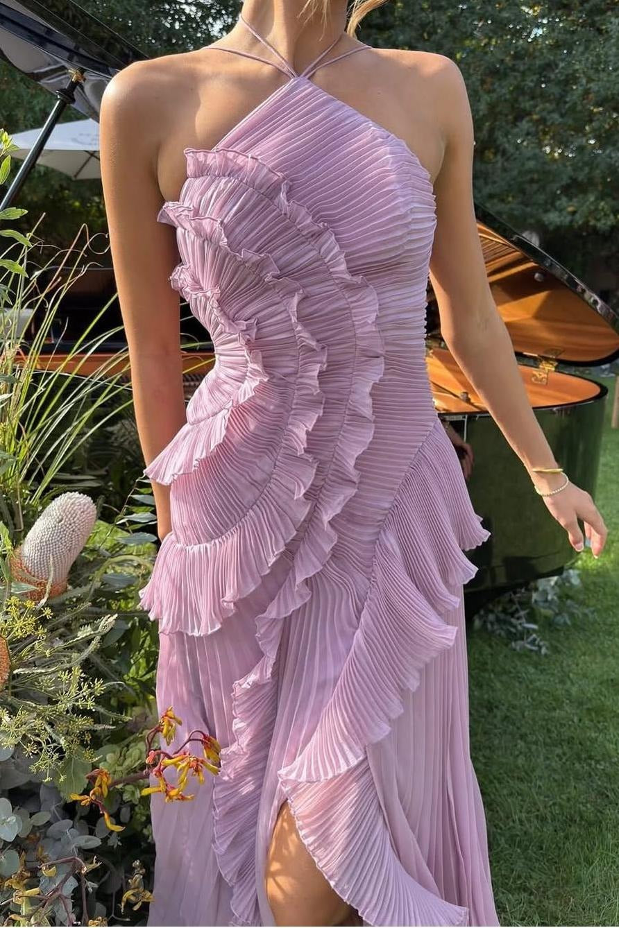 Ocean Dream | Floral Maxi Dress with Tie-Back Neckline & Ruffled Details | Flattering Silhouette for Elegant Occasions 3