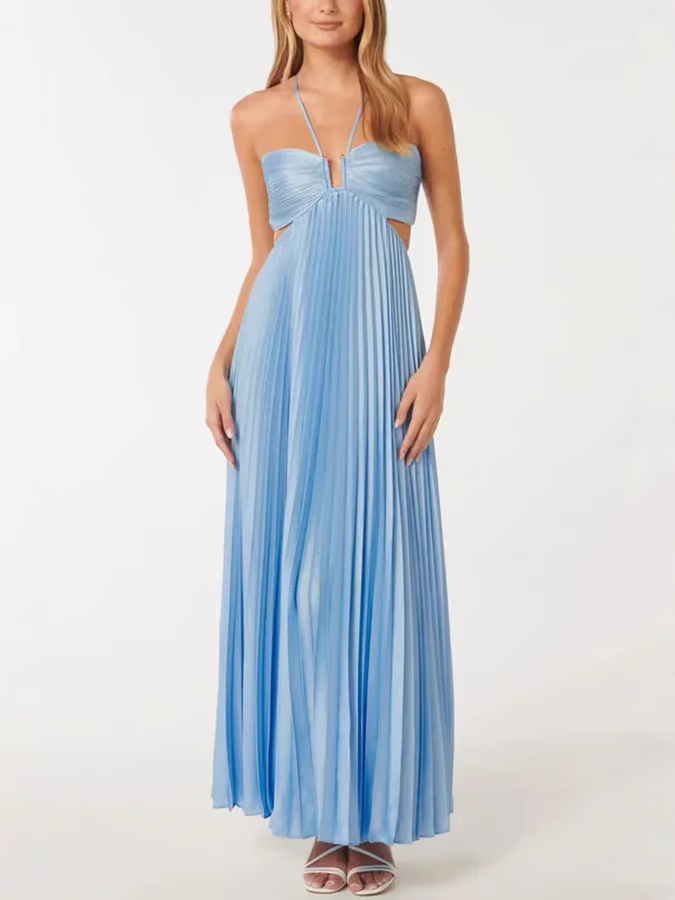 Orchid Collection | Women's Halter Maxi Dress with Flowing Silhouette | Elegant Summer Dress for Any Occasion 2