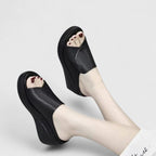Orthopedic Wedge Sandals for Women with Cushioned Support | Black Wedge Heels for All-Day Comfort 0