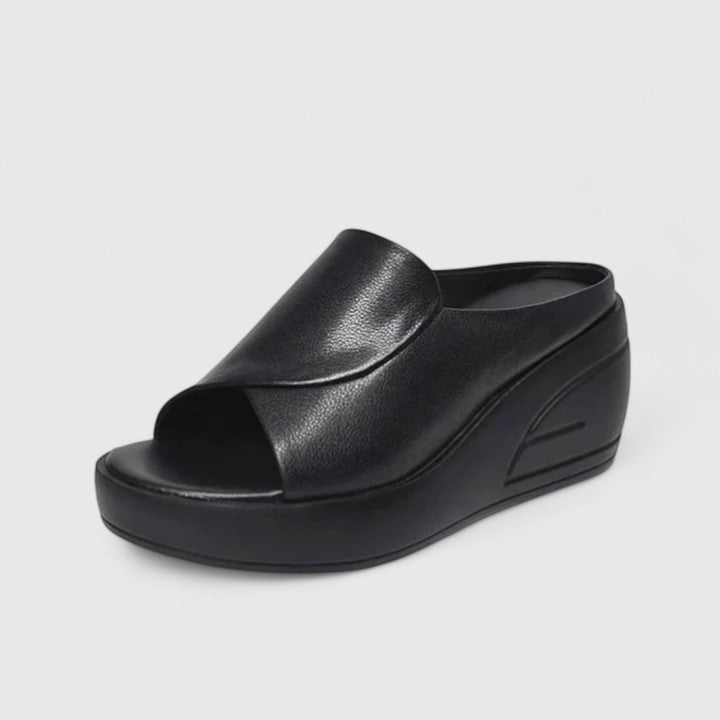Orthopedic Wedge Sandals for Women with Cushioned Support | Black Wedge Heels for All-Day Comfort 3