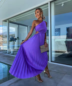 Peony Collection | Women's Cocktail Dress with One Shoulder Design | Elegant Midi Dress for Special Evenings 5