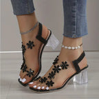 Serene Collection | Women's Block Heel Sandals with Rhinestone Accents | Elegant Comfort for Dressy Occasions 3