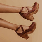 Teresa Collection | Black Wedge Heels for Women with Adjustable Ankle Strap | Elegant Design for All-Day Comfort 1