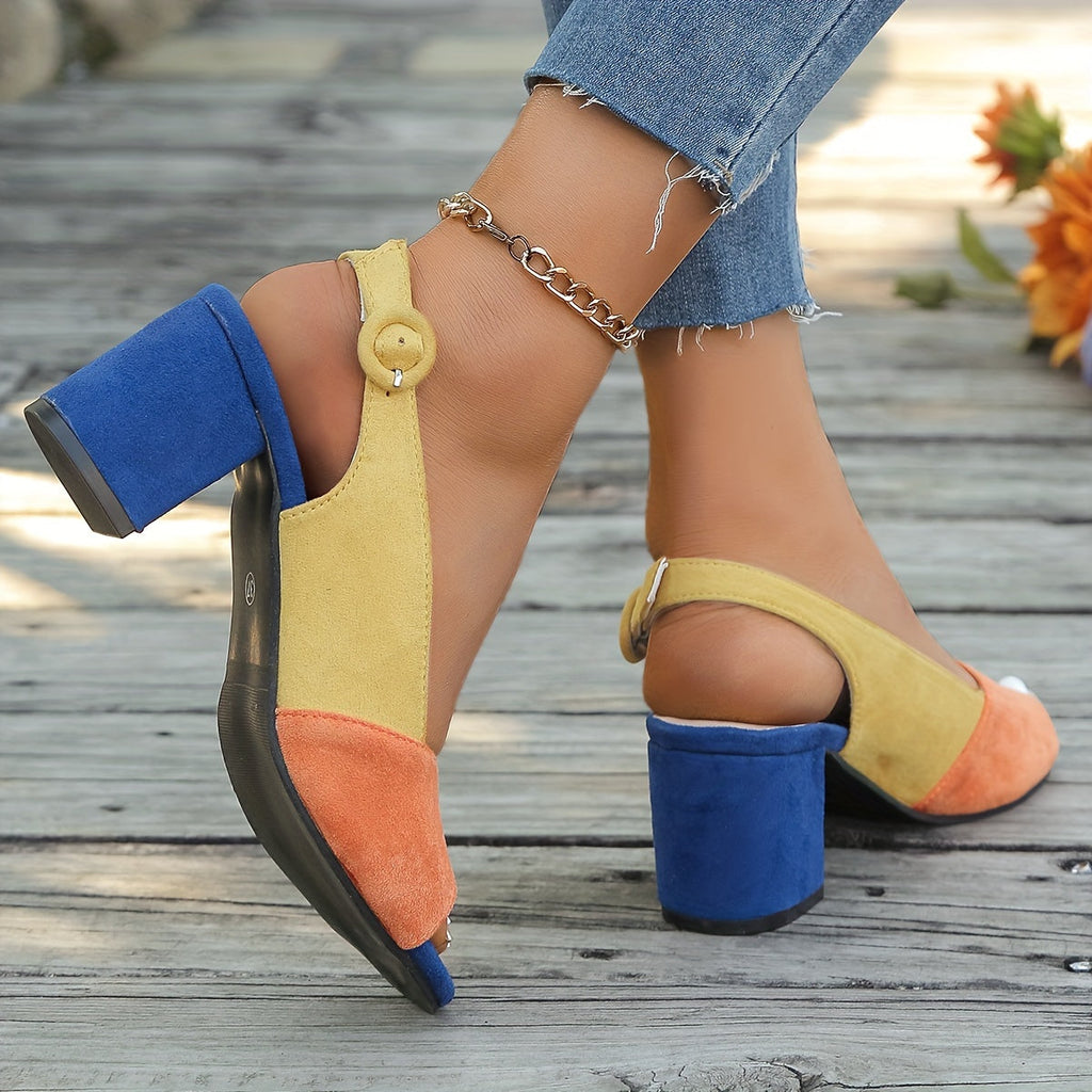 Winifred | Women's Heels with Colourblock Design & Cushioned Insole | Elegant Footwear for All-Day Comfort 4