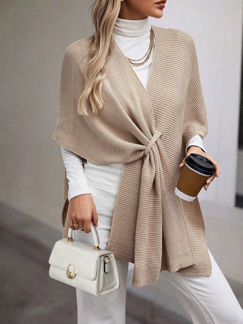 Women's Batwing Sleeve Cardigan with Small V-Neck