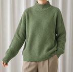 Women's Cable Knit Jumper with Stand-Up Collar in Soft Blend