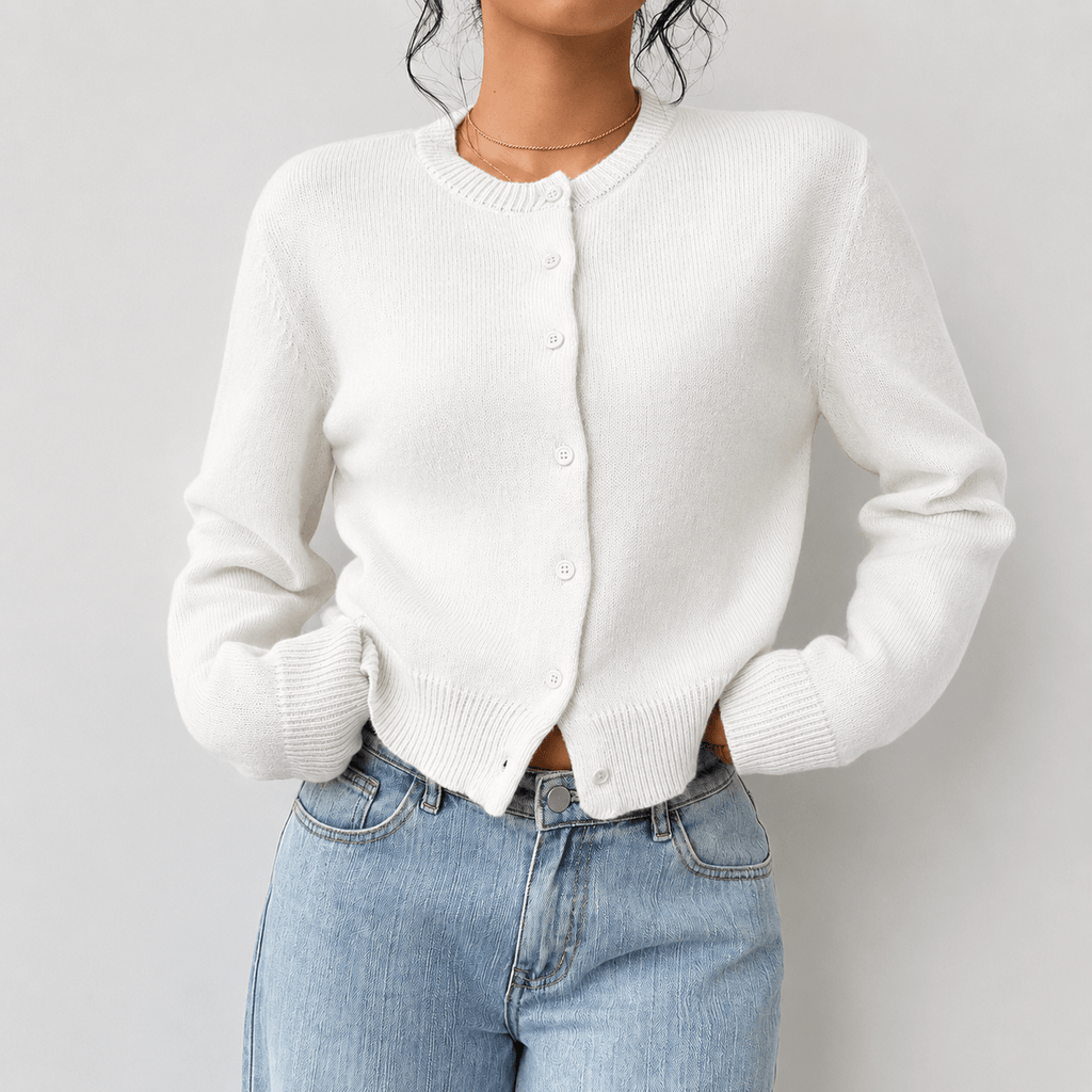 Women's Chunky Knit Cardigan with Button Front