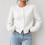Women's Chunky Knit Cardigan with Button Front