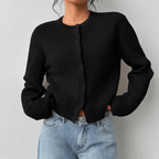 Women's Chunky Knit Cardigan with Button Front
