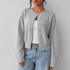 Women's Chunky Knit Cardigan with Button Front