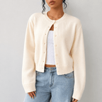 Women's Chunky Knit Cardigan with Button Front