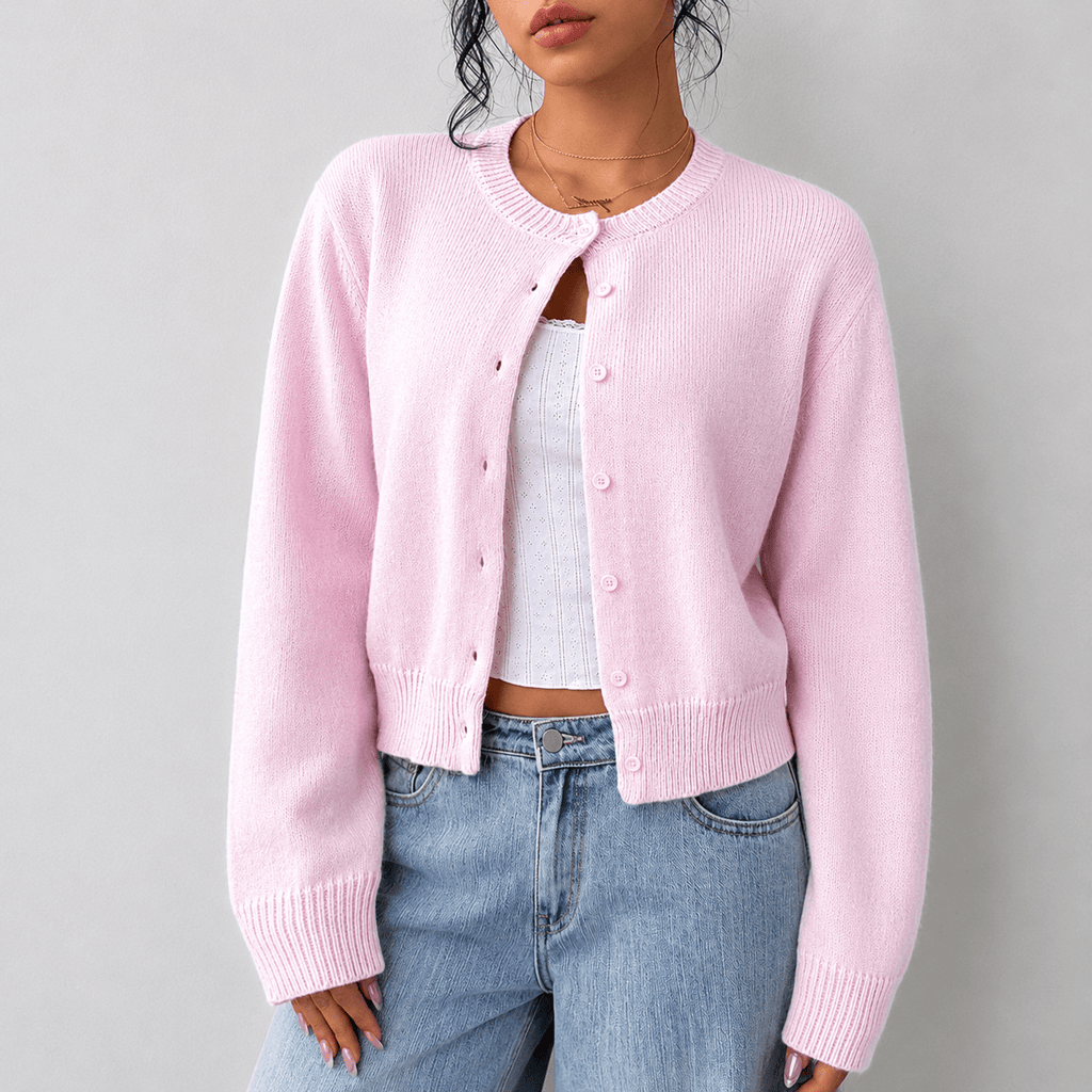 Women's Chunky Knit Cardigan with Button Front