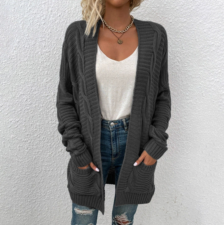 Women's Chunky Knit Cardigan with Large Pockets