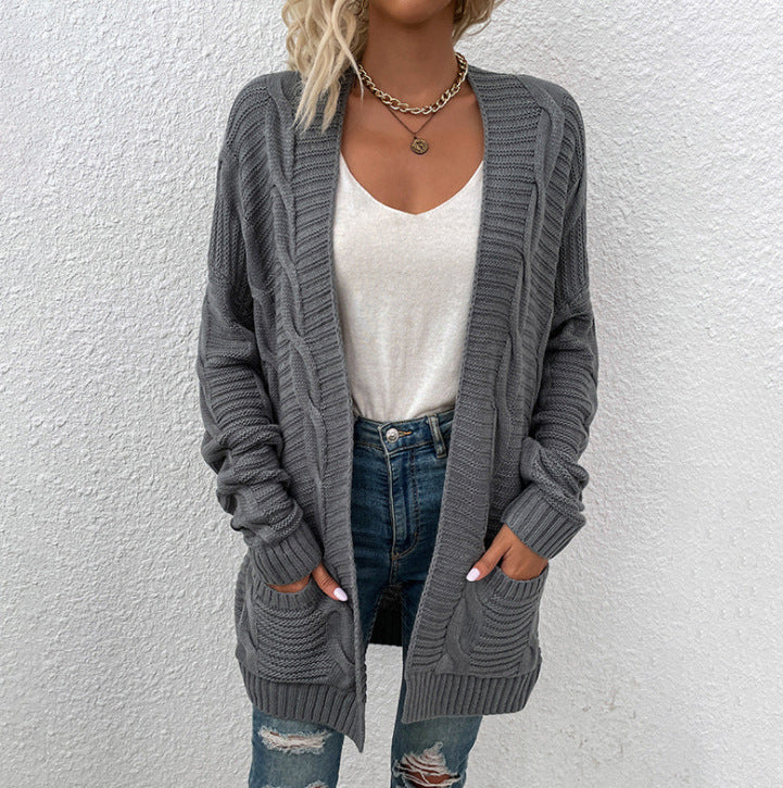 Women's Chunky Knit Cardigan with Large Pockets