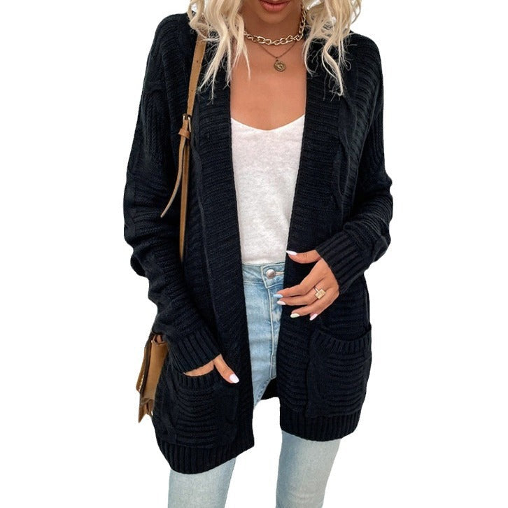 Women's Chunky Knit Cardigan with Large Pockets