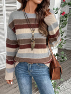 Women's Chunky Knit Jumper with Crew Neck