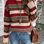Women's Chunky Knit Jumper with Crew Neck