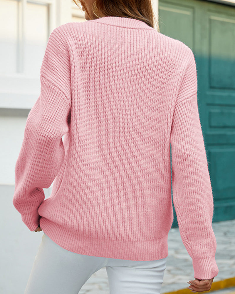 Women's Chunky Knit Jumper with Crew Neck for Autumn Days