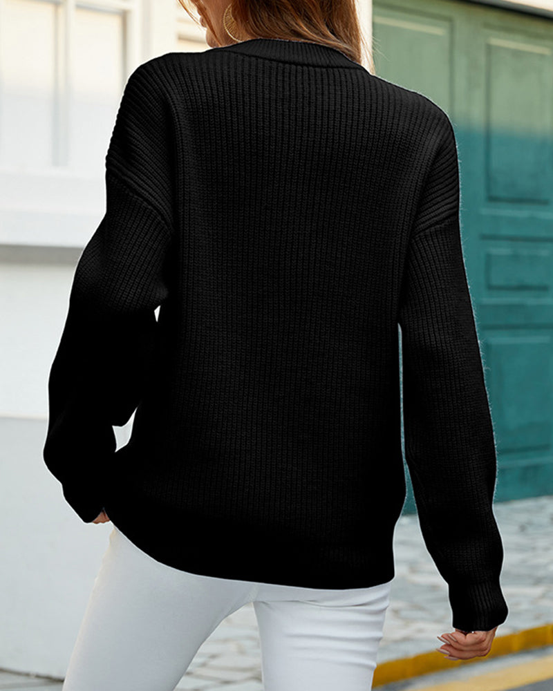 Women's Chunky Knit Jumper with Crew Neck for Autumn Days