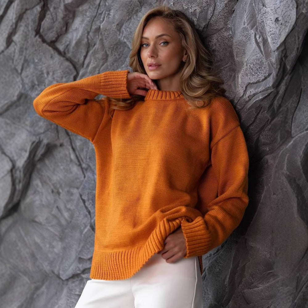 Women's Chunky Knit Jumper with Long Sleeves and Warm Fit