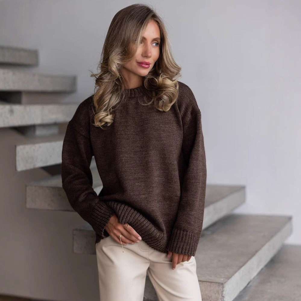 Women's Chunky Knit Jumper with Long Sleeves and Warm Fit