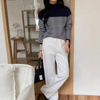 Women's Chunky Knit Jumper with Stand-Up Collar